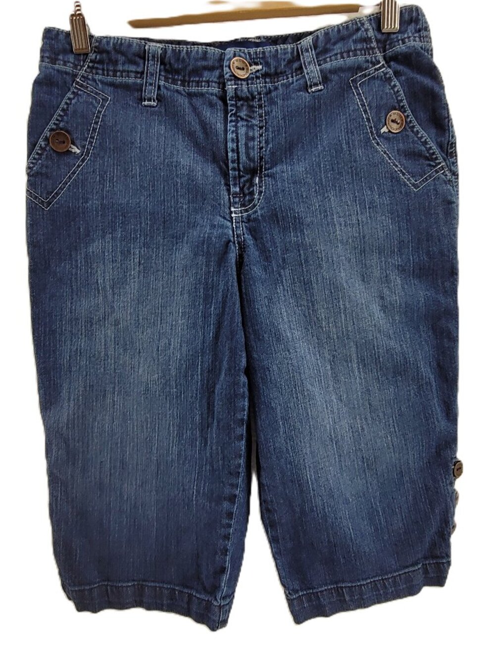 Bandolino Jean Shorts Women's 6 Blue Stretch Denim Bermuda Pedal Pusher Skimmer